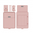 13 &amp; 14 Inch Universal PU Smart Laptop Sleeve with Stand, Mouse Pad, Accessory Pouch, Tablet Holder &amp; Water Resistant Protective Case &ndash; Pink | iCare