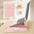 13 &amp; 14 Inch Universal PU Smart Laptop Sleeve with Stand, Mouse Pad, Accessory Pouch, Tablet Holder &amp; Water Resistant Protective Case &ndash; Pink | iCare