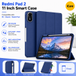 Smart Case for Xiaomi Redmi Pad 2 (11-Inch) &ndash; Trifold Stand Cover with Auto Sleep/Wake, TPU Shockproof Back &amp; Stylus Pen Holder &ndash; Redmi Pad 2 Blue | iCare