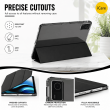 Smart Case for Xiaomi Redmi Pad SE (11-Inch) &ndash; Trifold Stand Cover with Auto Sleep/Wake, TPU Shockproof Back &amp; PU Leather Finish (Black) | iCare