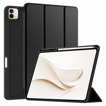 Realme Pad 3 11.6 Inch Soft TPU Back Cover with Premium PU Leather Tri-Fold Stand Smart Flip Case | iCare