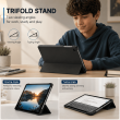 Samsung Galaxy Tab A11 8.7 Inch (SM-X133 / SM-X134 / SM-X135) Trifold PU Leather Cover Flip Case &ndash; Black | iCare