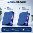 Samsung Galaxy Tab A9+ 11 Inch (SM-X210 / SM-X215 LTE / SM-X216 5G) Trifold PU Leather Cover with Auto Sleep/Wake &ndash; Samsung Galaxy Tab A9+ Blue | iCare