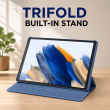 Smart Case for Samsung Galaxy Tab A8 10.5" &ndash; Trifold Stand Cover with Auto Sleep/Wake &amp; Shockproof TPU Back (SM-X200, SM-X205, SM-X206) &ndash; Blue | iCare
