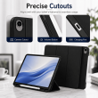 Smart Case for Samsung Galaxy Tab S10 Lite 10.9" &ndash; Trifold Stand Cover with Auto Sleep/Wake &amp; S Pen Slot (SM-X400, SM-X406B) &ndash; Galaxy Tab S10 Lite Black | iCare