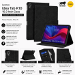 Folio Case for Lenovo Tab K10 10.3" &ndash; PU Leather Stand Cover with Card Slots &amp; Magnetic Closure (TB-X6C6F, TB-X6C6X) &ndash; Black | iCare