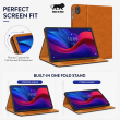 Folio Case for Lenovo Tab K10 10.3" &ndash; PU Leather Stand Cover with Card Slots &amp; Magnetic Closure (TB-X6C6F, TB-X6C6X) &ndash; Golden Brown | iCare