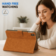 Folio Case for Lenovo Tab K10 10.3" &ndash; PU Leather Stand Cover with Card Slots &amp; Magnetic Closure (TB-X6C6F, TB-X6C6X) &ndash; Golden Brown | iCare
