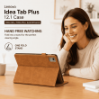 Folio Case for Lenovo Idea Tab Plus 12.1" &ndash; PU Leather Stand Cover with Card Slots &amp; Magnetic Closure (TB361ZU, TB361FU, ZAG70922US) &ndash; Golden Brown | iCare