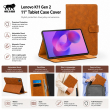 Lenovo K11 Gen 2 11" Tablet Case Cover TB336FU/TB336ZU | Premium PU Leather Smart Flip Cover with Auto Sleep/Wake, Multi-Angle Stand &amp; Card Holder &ndash; Golden Brown | iCare