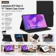 Lenovo K11 Gen 2 11" Tablet Case Cover TB336FU/TB336ZU | Premium PU Leather Smart Flip Cover with Auto Sleep/Wake, Multi-Angle Stand &amp; Card Holder &ndash; Black | iCare
