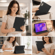 Lenovo Idea Tab Pro 2nd Gen 13" Case Cover 2026 | Premium Deer Texture PU Leather Flip Case with Auto Sleep/Wake, Multi-Angle Stand &amp; Card Holder &ndash; Black | iCare