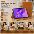Lenovo Idea Tab Pro 2nd Gen 13" Case Cover 2026 | Premium Deer Texture PU Leather Flip Case with Auto Sleep/Wake, Multi-Angle Stand &amp; Card Holder &ndash; Golden Brown | iCare