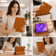 Lenovo Idea Tab Pro 2nd Gen 13" Case Cover 2026 | Premium Deer Texture PU Leather Flip Case with Auto Sleep/Wake, Multi-Angle Stand &amp; Card Holder &ndash; Golden Brown | iCare
