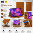 Lenovo Idea Tab Pro 2nd Gen 13" Case Cover 2026 | Premium Deer Texture PU Leather Flip Case with Auto Sleep/Wake, Multi-Angle Stand &amp; Card Holder &ndash; Golden Brown | iCare