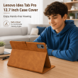 Lenovo Idea Tab Pro 12.7 Inch Smart Case | Premium PU Leather Flip Cover with Auto Wake/Sleep &amp; Stand &ndash; Golden Brown | iCare