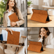 Lenovo Tab Plus 11.5 TB351FU Smart Flip Cover | Premium PU Leather Case with Card Holder &amp; Stand By iCare &ndash; Golden Brown | iCare