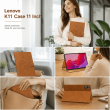 Lenovo K11 Case 11 Inch | Premium PU Leather Flip Cover with Auto Sleep/Wake, Multi-Angle Stand, Shockproof TPU Back &amp; 360&deg; Full Protection &ndash; Golden Brown | iCare