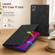 Lenovo K11 Case 11 Inch | Premium PU Leather Flip Cover with Auto Sleep/Wake, Multi-Angle Stand, Shockproof TPU Back &amp; 360&deg; Full Protection &ndash; Black | iCare