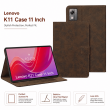 Lenovo K11 Case 11 Inch | Premium PU Leather Flip Cover with Auto Sleep/Wake, Multi-Angle Stand, Shockproof TPU Back &amp; 360&deg; Full Protection &ndash; Brown | iCare