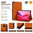 Lenovo Tab K10 Gen 2 Case | Premium PU Leather Flip Cover with Auto Sleep/Wake, Multi-Angle Stand &amp; Shockproof Protection &ndash; Golden Brown | iCare