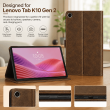 Lenovo Tab K10 Gen 2 Case | Premium PU Leather Flip Cover with Auto Sleep/Wake, Multi-Angle Stand &amp; Shockproof Protection &ndash; Brown | iCare