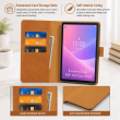 Lenovo Tab M8 4th Gen 2024 Case 8 Inch | PU Leather Flip Folio Cover with Multi-Angle Stand, Card Slots &amp; Full Protection &ndash; Golden Brown | iCare