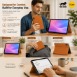 Lenovo Tab M8 4th Gen 2024 Case 8 Inch | PU Leather Flip Folio Cover with Multi-Angle Stand, Card Slots &amp; Full Protection &ndash; Golden Brown | iCare