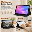 Lenovo Tab M8 4th Gen 2024 Case 8 Inch | PU Leather Flip Folio Cover with Multi-Angle Stand, Card Slots &amp; Full Protection &ndash; Black | iCare