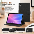 Lenovo Tab M8 4th Gen 2024 Case 8 Inch | PU Leather Flip Folio Cover with Multi-Angle Stand, Card Slots &amp; Full Protection &ndash; Black | iCare