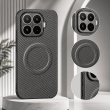 Xiaomi 17T Carbon Fiber Texture Silicone MagSafe Magnetic Ring Anti-Scratch Slim Back Cover &ndash; grey | iCare