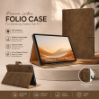 Samsung Galaxy Tab A11 8.7 Inch Case | PU Leather Folio Cover &ndash; Brown | iCare