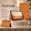 Samsung Galaxy Tab A11 8.7 Inch Case | PU Leather Folio Cover &ndash; Golden Brown | iCare