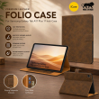 Samsung Galaxy Tab A11 Plus 11 Inch Case SM-X230/X236B | PU Leather Folio Flip Cover with Multi-Angle Stand, Card Slots &amp; Full Protection &ndash; Brown | iCare