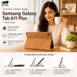 Samsung Galaxy Tab A11 Plus 11 Inch Case SM-X230/X236B | PU Leather Folio Flip Cover with Multi-Angle Stand, Card Slots &amp; Full Protection &ndash; Golden Brown | iCare