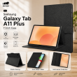 Samsung Galaxy Tab A11 Plus 11 Inch Case SM-X230/X236B | PU Leather Folio Flip Cover with Multi-Angle Stand, Card Slots &amp; Full Protection &ndash; Black | iCare