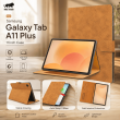 Samsung Galaxy Tab A11 Plus 11 Inch Case SM-X230/X236B | PU Leather Folio Flip Cover with Multi-Angle Stand, Card Slots &amp; Full Protection &ndash; Golden Brown | iCare