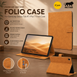 Samsung Galaxy Tab A11 Plus 11 Inch Case SM-X230/X236B | PU Leather Folio Flip Cover with Multi-Angle Stand, Card Slots &amp; Full Protection &ndash; Golden Brown | iCare