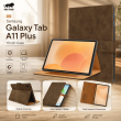 Samsung Galaxy Tab A11 Plus 11 Inch Case SM-X230/X236B | PU Leather Folio Flip Cover with Multi-Angle Stand, Card Slots &amp; Full Protection &ndash; Brown | iCare