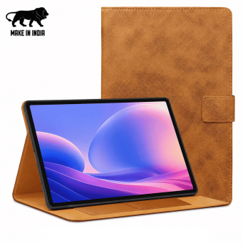 Samsung Galaxy Tab S10 FE Plus 13.1 Inch Case SM-X620/X626B | Trifold Flip Cover with Auto Sleep/Wake, Multi-Angle Stand &amp; Full Protection &ndash; Golden Brown | iCare