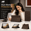 Samsung Galaxy Tab S10 FE Plus 13.1 Inch Case SM-X620/X626B | Trifold Flip Cover with Auto Sleep/Wake, Multi-Angle Stand &amp; Full Protection &ndash; Brown | iCare