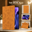Samsung Galaxy Tab S9 FE X510 Flip Cover | Premium PU Leather Folio Case with Multi-Angle Stand, Card Slots &amp; Full Protection &ndash; Golden Brown | iCare