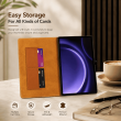 Samsung Galaxy Tab S9 FE X510 Flip Cover | Premium PU Leather Folio Case with Multi-Angle Stand, Card Slots &amp; Full Protection &ndash; Golden Brown | iCare