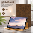 Samsung Galaxy Tab S9 Plus 12.4 Inch Case | Premium Smart Flip Cover with Auto Sleep/Wake, Multi-Angle Stand, S Pen Holder, Shockproof Protection &amp; Magnetic Closure &ndash; Brown | iCare