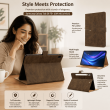 Samsung Galaxy Tab S9 FE+ 12.4 Inch Case (SM-X610/X616) | Premium Smart Flip Cover with Auto Sleep/Wake, Multi-Angle Stand, S Pen Holder, Shockproof TPU Back &amp; Full Body Protection &ndash; Brown | iCare