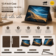 Samsung Galaxy Tab S9 FE+ 12.4 Inch Case (SM-X610/X616) | Premium Smart Flip Cover with Auto Sleep/Wake, Multi-Angle Stand, S Pen Holder, Shockproof TPU Back &amp; Full Body Protection &ndash; Brown | iCare