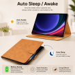 Samsung Galaxy Tab S9 FE+ 12.4 Inch Case (SM-X610/X616) | Premium Smart Flip Cover with Auto Sleep/Wake, Multi-Angle Stand, S Pen Holder, Shockproof TPU Back &amp; Full Body Protection &ndash; Golden Brown | iCare