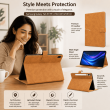 Samsung Galaxy Tab S9 FE+ 12.4 Inch Case (SM-X610/X616) | Premium Smart Flip Cover with Auto Sleep/Wake, Multi-Angle Stand, S Pen Holder, Shockproof TPU Back &amp; Full Body Protection &ndash; Golden Brown | iCare