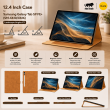 Samsung Galaxy Tab S9 FE+ 12.4 Inch Case (SM-X610/X616) | Premium Smart Flip Cover with Auto Sleep/Wake, Multi-Angle Stand, S Pen Holder, Shockproof TPU Back &amp; Full Body Protection &ndash; Golden Brown | iCare