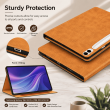 Samsung Galaxy Tab S9 FE+ 12.4 Inch Case (SM-X610/X616) | Premium Smart Flip Cover with Auto Sleep/Wake, Multi-Angle Stand, S Pen Holder, Shockproof TPU Back &amp; Full Body Protection &ndash; Golden Brown | iCare